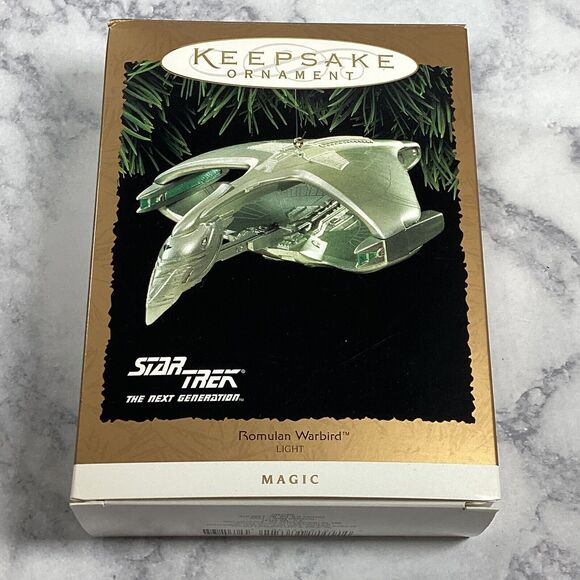 Star Trek Romulan Warbird Hallmark Ornament Next Gen Magic Light Christmas 1995 - Picture 1 of 8